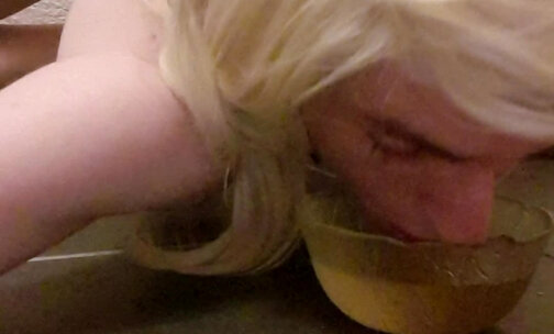 Crossdresser Faggot pee drinking bitch