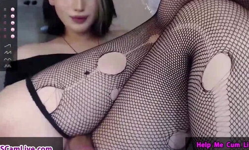 Kinky Hot TGirl Jerking Off on Webcam Part 1