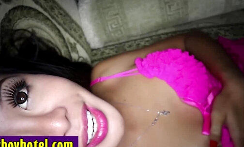 Naughty Asian shemale gives a blowjob before she enjoyed hardcore anal sex
