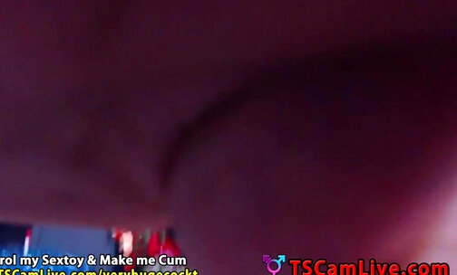 Shocking Huge Self Sucking  on Webcam