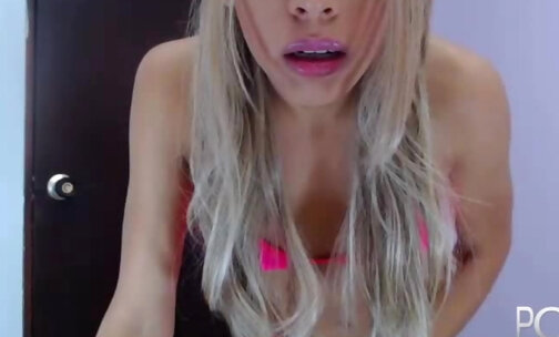 Big dick cute blonde Colombian transgirl