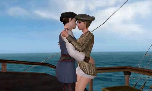 3D cartoon shemale babe fucked on a pirate ship