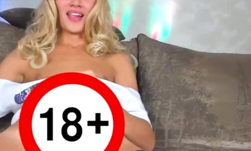Big cock blonde Crossdresser on webcam