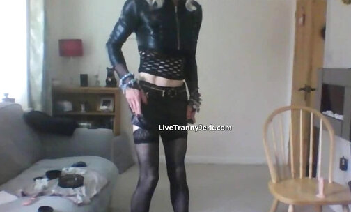 A Girl in Leather and Stockings