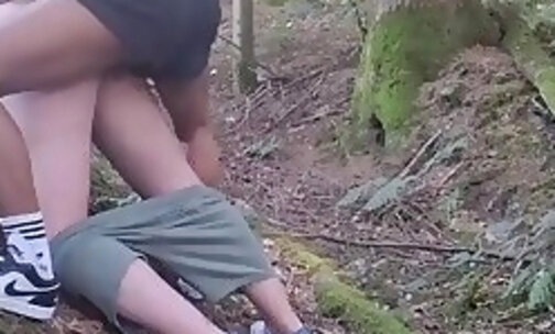 shemale fucks guy in the forest