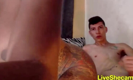Latina TS couple anal sex on webcam