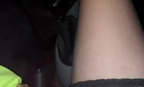 Lara CD Sexy legs in stockings groped by a friend in a car
