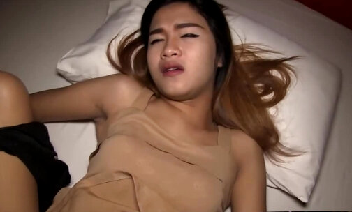 Ladyboy with a face of an angel gets bareback fucked