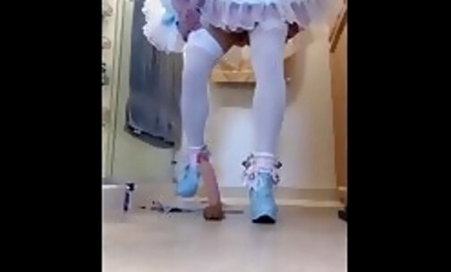 Sissy Candy ass to mouth dildos