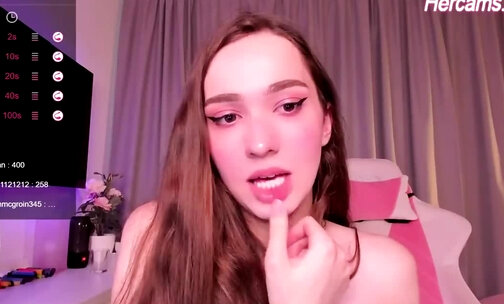 sexy feet russian teen trans babe with beautiful innocent face masturbates on webcam