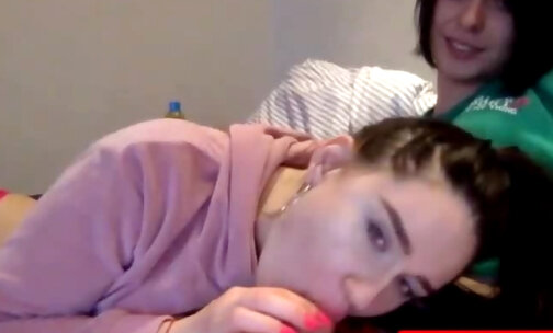 Girl blows big dick cute tranny webcam