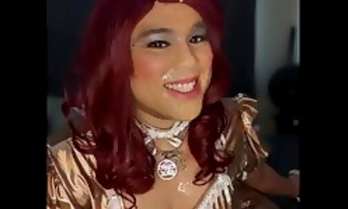 Sissy Candy self facial and cum shot compilation