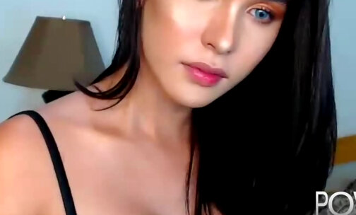 Epic blue eyes shemale Teen webcam dildo