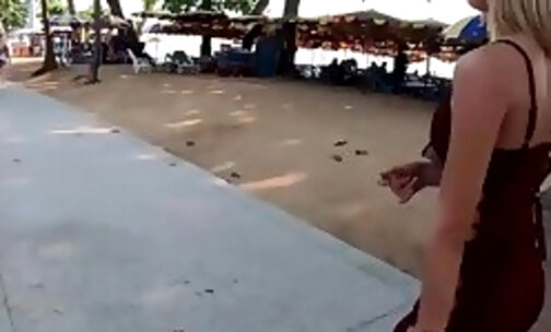 Walking Down The Beach And Ass Toying With Ladyboy Itim
