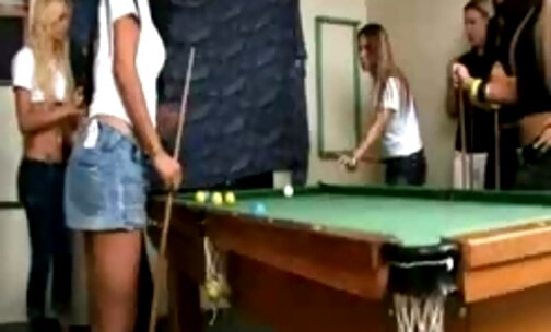 Sexy shemales play billiards