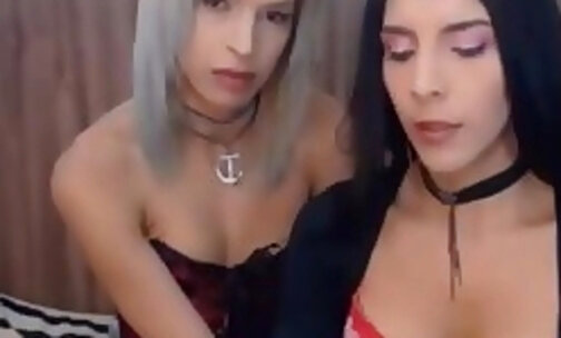 two transs lips with suck