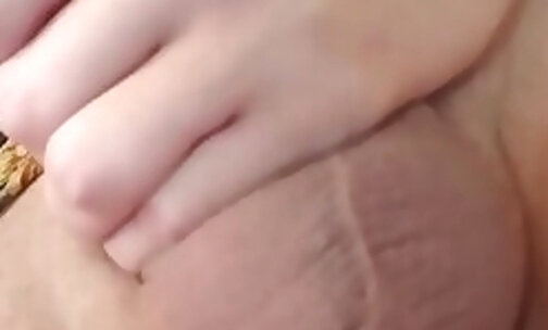 Hot femboy stroking her sexy cock