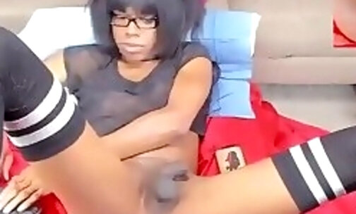 black shemale chick devices her butthole in production