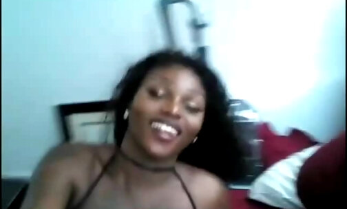 Ebony big tits Shemale lucky man blowjob