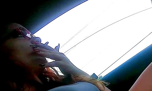 jus me smoking and driving while singing