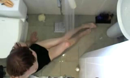 Sexy crossdresser loves the shower