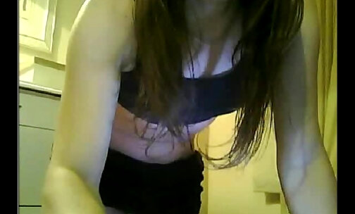 Feminine Brazilian tgirl shows her lovely ass on the webcam