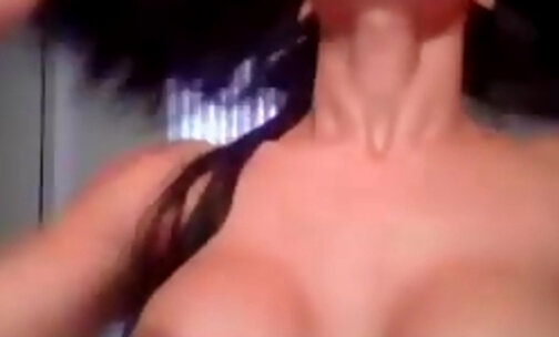 Breathtaking tranny is dancing nude shaking her big boobies